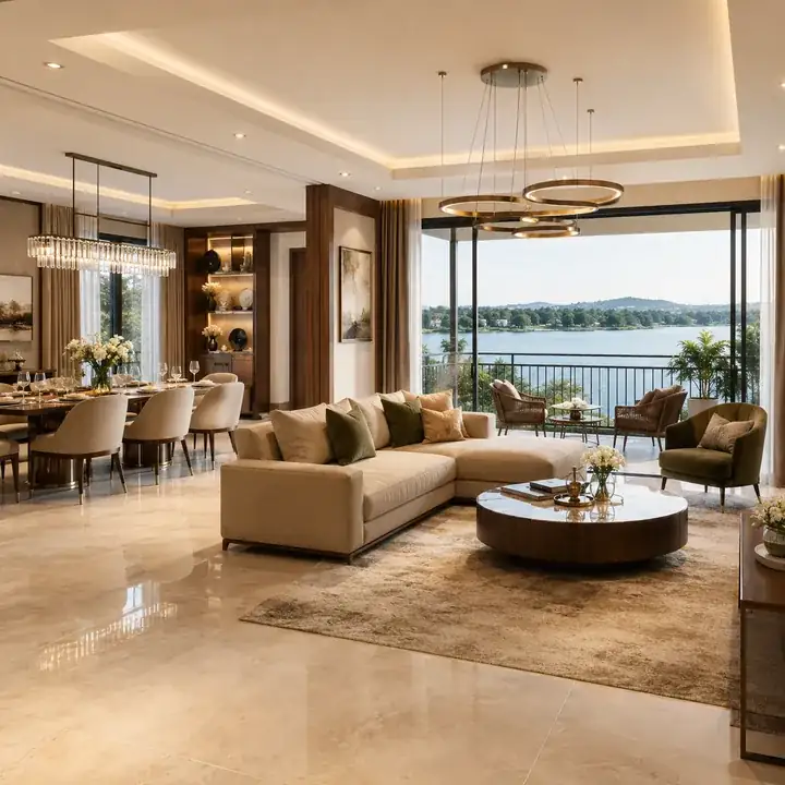 Show-home living interior, Varthur, East Bengaluru Show-home living interior, Varthur, East Bengaluru