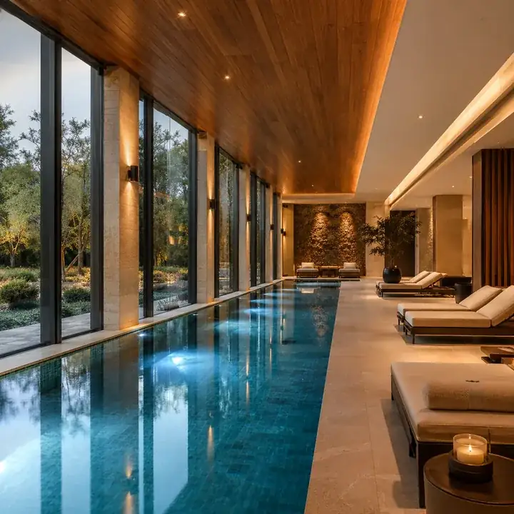 Swimming pool and deck at Varthur, East Bengaluru Swimming pool and deck at Varthur, East Bengaluru